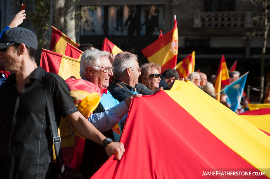 Spanish National Day 2013. Passeig de Gracia, Barcelona