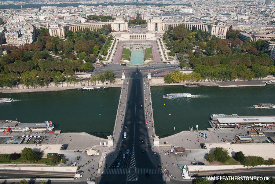 Shadows on the Seine. Eiffel Tower