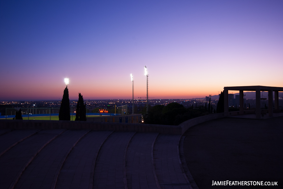 Dusk light. Montjuic, Barcelona