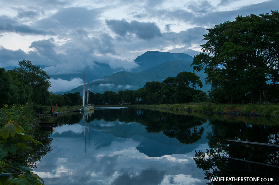 Ben Nevis and the Caledonian Canal. Fort William, Scotland