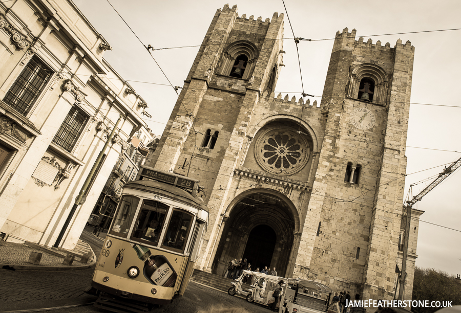 Tram 28. Lisbon Cathedral